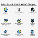 Ultra Smart Watch With 7 Strap Wireless Charging